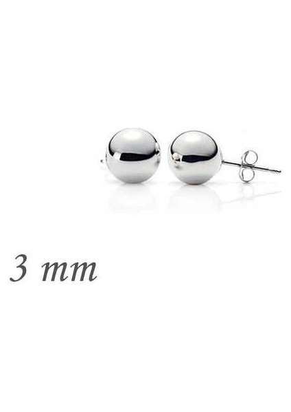 Gümüş Top Küpe - 3 mm