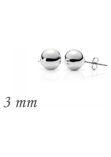 Gümüş Top Küpe - 3 mm fiyatları