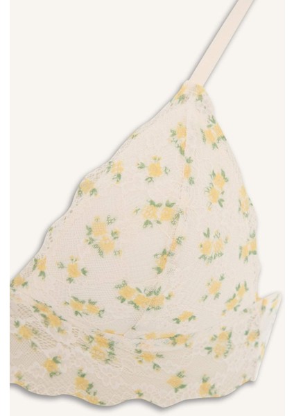Baskılı Pedli Dantel Bralet-Fall in Love E6986AX25SP