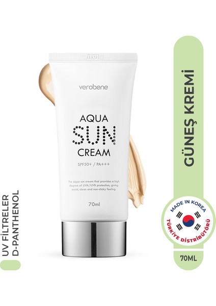 Aqua Sun Cream Su Bazlı Nemlendirici Güneş Kremi SPF50 Kore 70ml