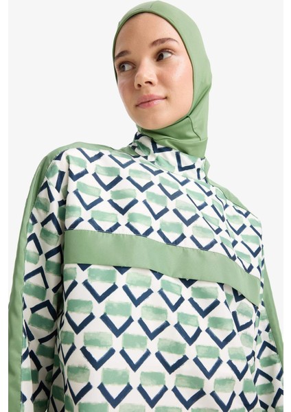 Regular Fit Su İtici 3'lü Desenli Burkini Tesettür Mayo Takım E7996AX25HS indirimleri