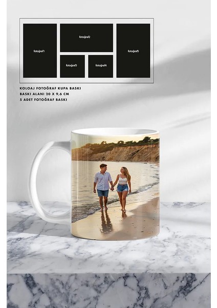 Kişiye Özel Kolajlı Fotoğraf Baskılı Kupa Bardak