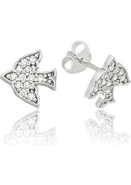 Gümüş Kırlangıç Çivili Küpe