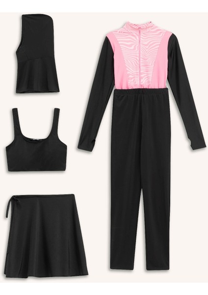 Regular Fit Hızlı Kuruyan Baskılı 5'li Burkini Takım E7998AX25HS