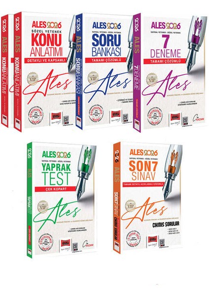 Yargı Yayınları 2026 Ales Vıp Sayısal-Sözel Yetenek Konu - Soru - 7 Deneme - Yaprak Test - 7 Sınav Çıkmış Sorular Seti (5 Kitap)