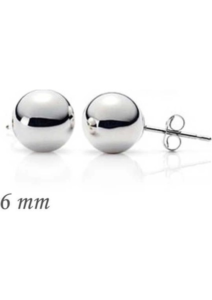 Gümüş Top Küpe - 6 mm
