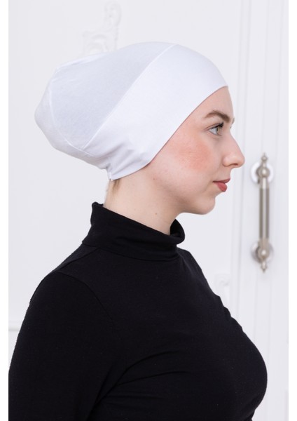 Geçmeli Beyaz Bone Önü Dikişsiz Kaymaz Lastikli Kadın Tesettür Pratik Geçme İç Bone fiyatları