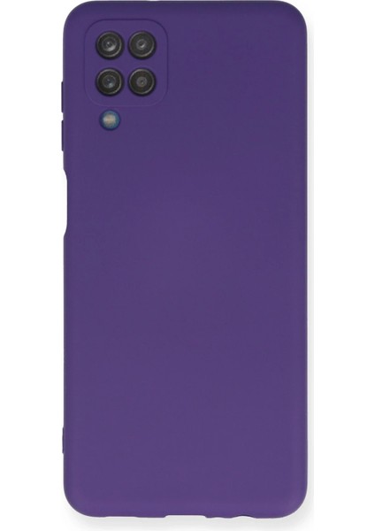 Samsung Galaxy A12 Kılıf Nano Içi Kadife Silikon - Mor Ferrg