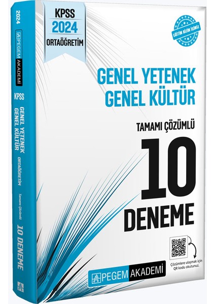 KPSS 2024 Genel Yetenek Genel Kültür Ortaöğretim Tamamı Çözümlü 10 Deneme