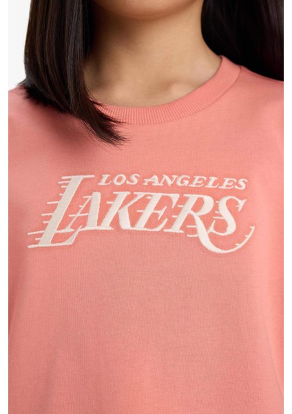 Kız Çocuk NBA Los Angeles Lakers Loose Fit Bisiklet Yaka Kısa Kollu Tişört E7633A825HS