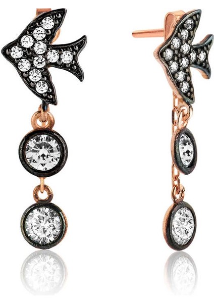 Gümüş Zincirli Kırlangıç Küpe