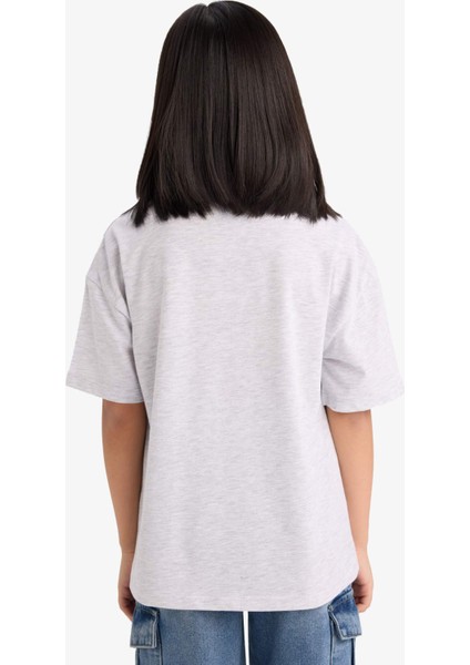 Kız Çocuk NBA Wordmark Oversize Geniş Kalıp Bisiklet Yaka Kısa Kollu Tişört E7630A825HS