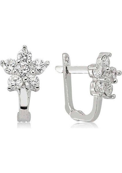 Gümüş Çiçek Küpe