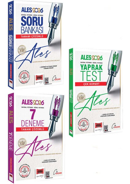 Yargı Yayınları 2026 Ales Vıp Sayısal-Sözel Yetenek Soru - 7 Deneme - Yaprak Test Seti (3 Kitap)