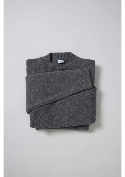 Relax Fit Bisiklet Yaka Triko Kazak E8390AX24CW