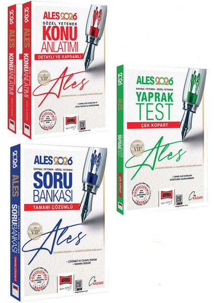 Yargı Yayınları 2026 Ales Vıp Sayısal-Sözel Yetenek Konu - Soru - Yaprak Test Seti (3 Kitap)