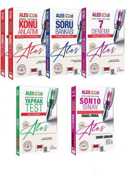Yargı Yayınları 2026 Ales Vıp Sayısal-Sözel Yetenek Konu - Soru - 7 Deneme - Yaprak Test - 10 Sınav Çıkmış Sorular Seti (5 Kitap)