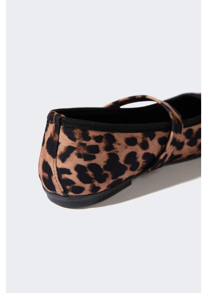 Kız Çocuk Leopar Desenli Slip On Düz Taban Babet E7807A825SM