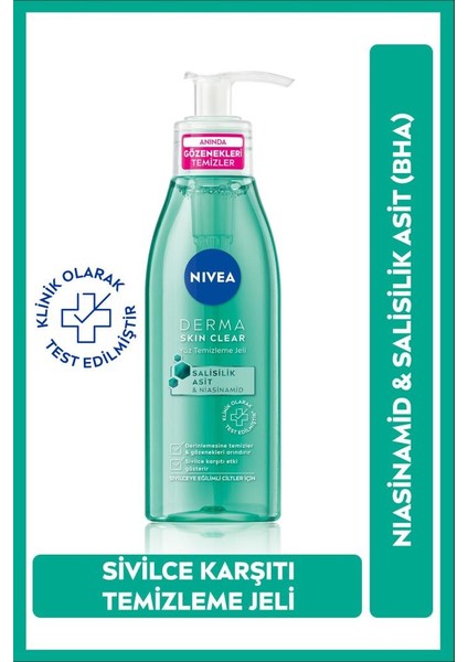 Nıvea Derma Skin Clear Yüz Temizleme Jeli 150Ml Ve Tonik 200Ml ,Bez Çanta Hediye modelleri
