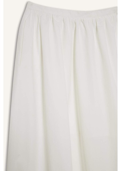 A Kesim Normal Bel Yarım Astar Poplin Midi Etek E8700AX25SP