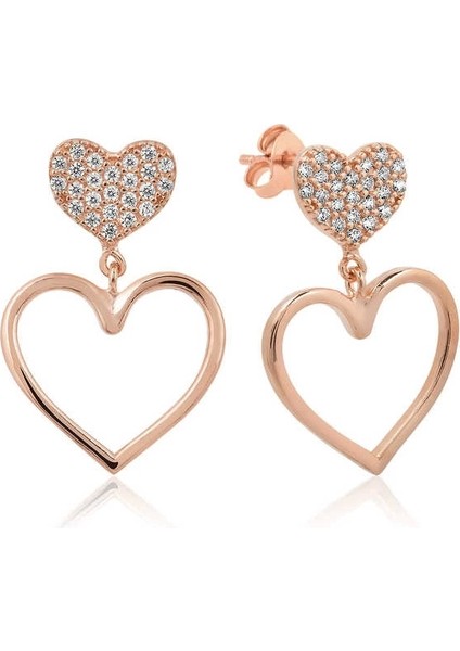 Gümüş Kalpli Bayan Küpe