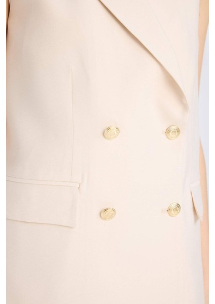 Regular Fit Ceket Yaka Tensel Blazer Yelek E8487AX25SM