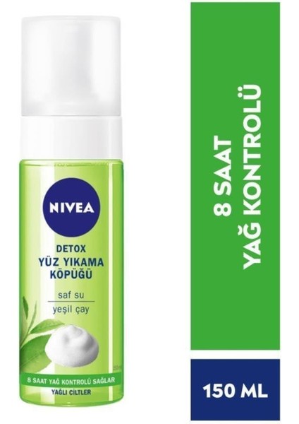 Detox Yüz Temizleme Köpüğü 150ml, Arındırıcı, Yağ Kontrolü, Yeşil Çay, Yağlı Ciltler, Yüz Bakım, X2 Adet fiyatları