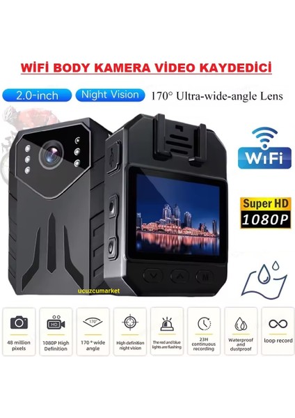 Taşınabilir 2.0 Inç Ekran Wifi Vücut Kamerası ( Digital Video Kaydedici )