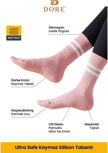 Orijinal Unisex 3 Çift Kaymaz Pilates Ve Yoga Plates Kaydırmaz Tabanlı Çorap Siyah Beyaz Pembe fiyatları