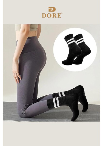 Orijinal Unisex 3 Çift Kaymaz Pilates Ve Yoga Plates Kaydırmaz Tabanlı Çorap Siyah Beyaz Pembe