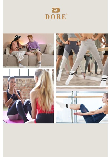 Orijinal Unisex 3 Çift Kaymaz Pilates Ve Yoga Plates Kaydırmaz Tabanlı Çorap Siyah Beyaz Pembe