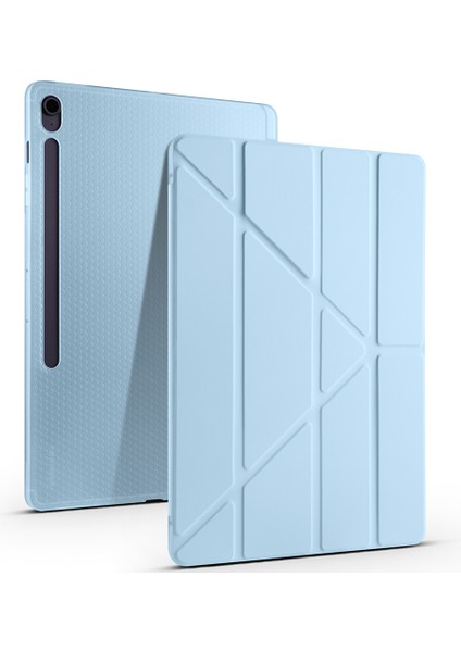 Samsung Galaxy Tab S10 Fe Plus Kılıf Tri Folding Kalem Bölmeli Standlı