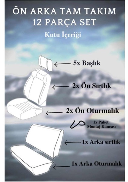 Fort Focus Style Uyumlu Gri Oto Koltuk Kılıfı (Tam Takım Ön Arka Araç Koltuk Kılıfı) indirimleri