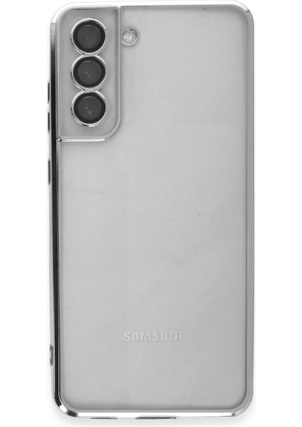 Samsung Galaxy S21 Fe Kılıf Razer Lensli Silikon - Gümüş Ferrg