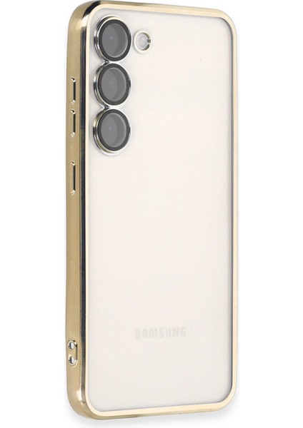 Samsung Galaxy S23 Kılıf Razer Lensli Silikon - Gold Ferrg