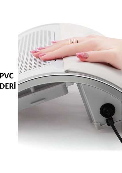 3 Fanlı 40W Profesyonel Tırnak Toz Emici Cihaz Manikür Pedikür Toz Toplama Makinesi Güçlü Vakum Fan