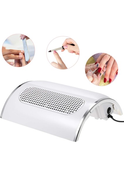3 Fanlı 40W Profesyonel Tırnak Toz Emici Cihaz Manikür Pedikür Toz Toplama Makinesi Güçlü Vakum Fan