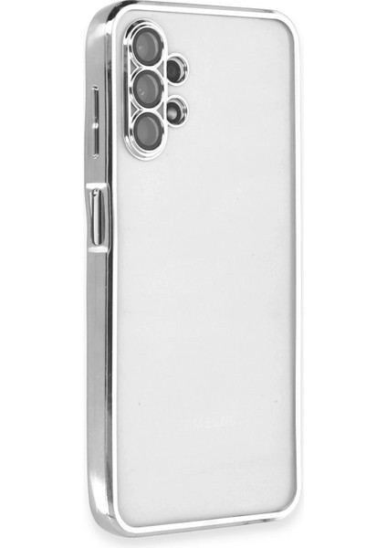 Samsung Galaxy A13 4g Kılıf Razer Lensli Silikon - Gümüş Ferrg