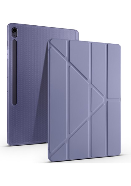 Samsung Galaxy Tab S10 Fe Plus Kılıf Tri Folding Kalem Bölmeli Standlı