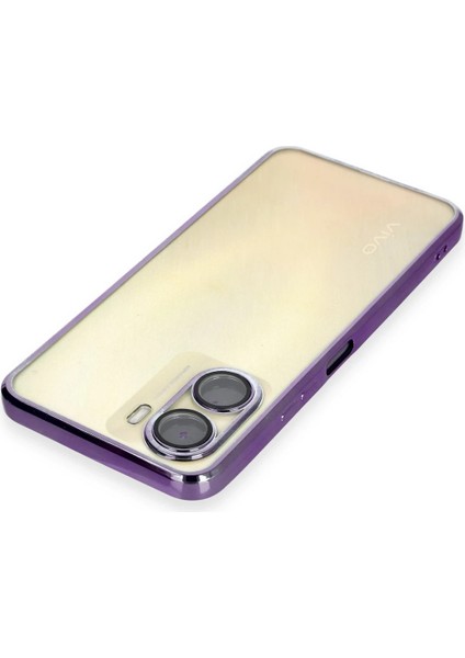 Vivo Y16 Kılıf Razer Lensli Silikon - Mor Ferrg modelleri