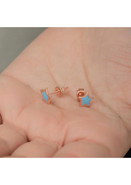 Gümüş Fosforlu Mavi Yıldız Küpe fiyatları