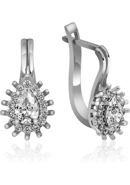 Gümüş Mengeçli Damla Kesim Küpe