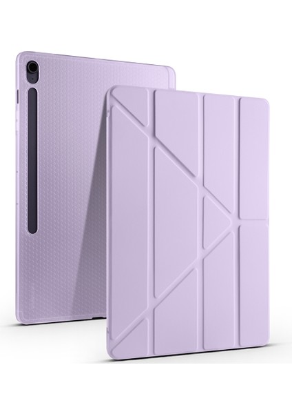 Samsung Galaxy Tab S10 Fe Plus Kılıf Tri Folding Kalem Bölmeli Standlı