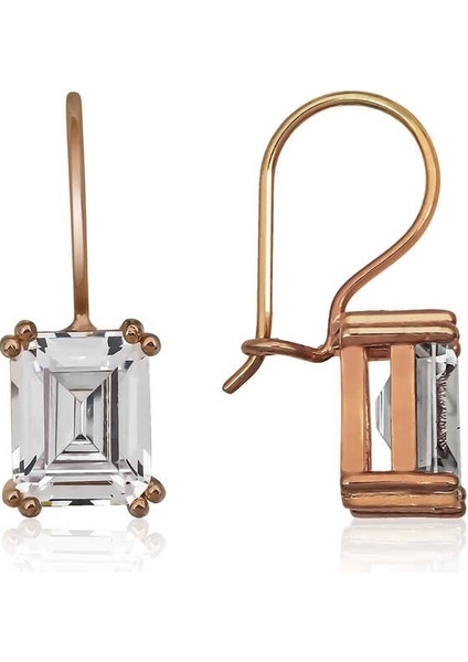 Gümüş Sallantılı Baget Taşlı Bayan Küpe