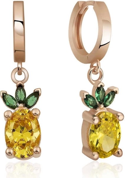 Gümüş Ananas Figür Meyve Küpe