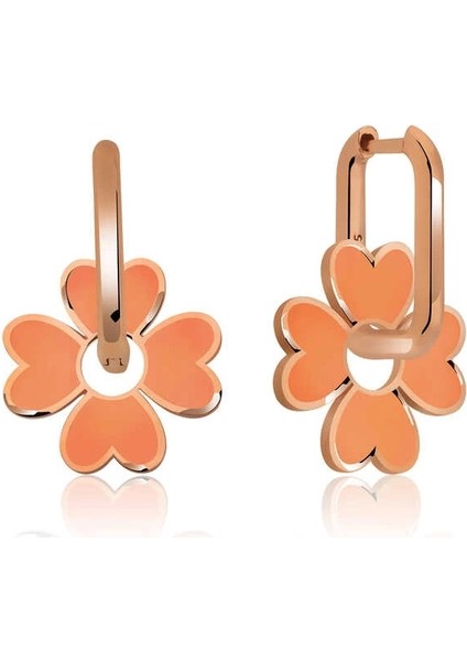 ​gümüş Fosforlu Turuncu Yonca Küpe