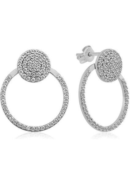 Gümüş Beyaz Halka Küpe