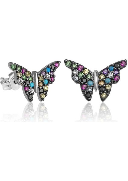 ​gümüş Mix Kelebek Küpe