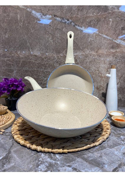 granit 2’li Set Wok-Tava Krem Set1 indirimleri