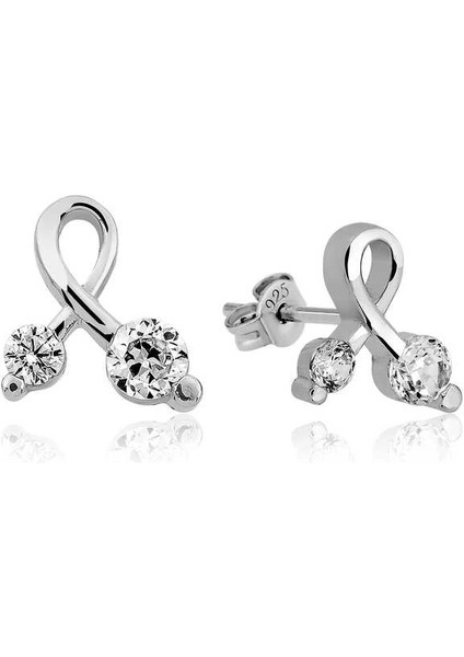 ​gümüş Zirkon Taşlı Çivili Bayan Küpe